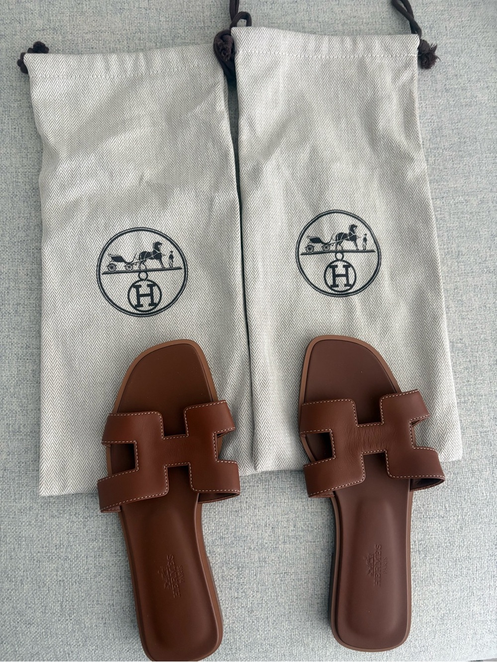 Never Worn Hermes Brown Oran Sandals